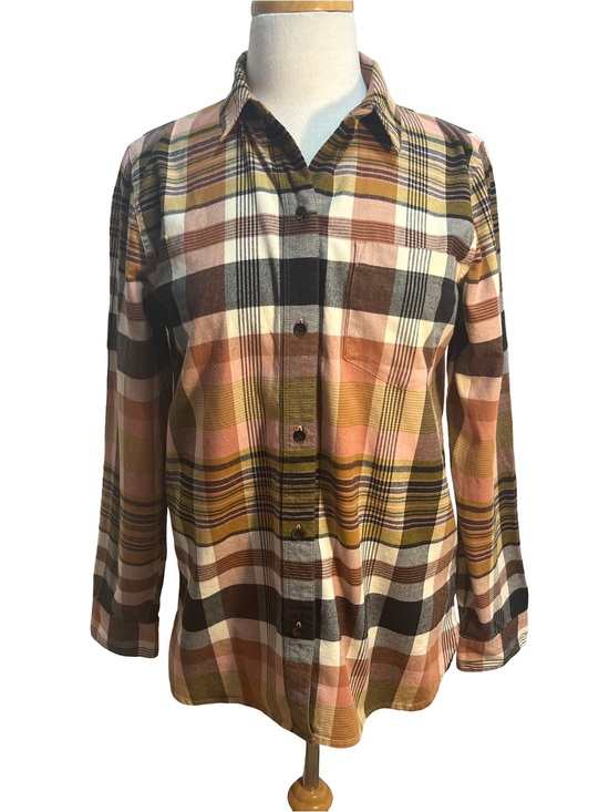 Madewell Tops - Madewell Plaid Flannel Button Down Shirt M Brown Pink Olive Fall NWOT